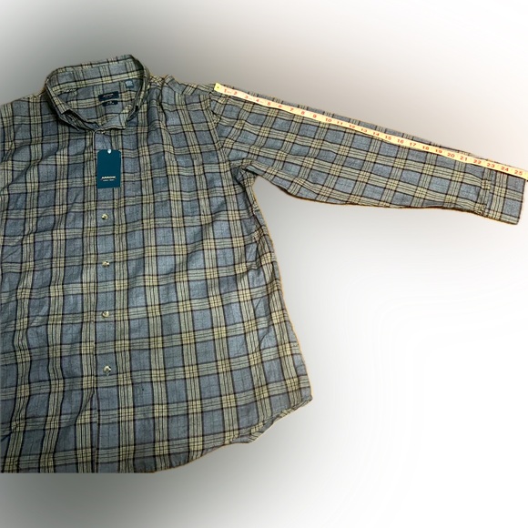 Vintage Y2K NWT ARROW HERITAGE TWILL Mens L Gray/Brown Plaid Button-Up Shirt - Picture 7 of 10